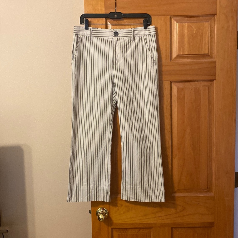 CAbi Ticktok striped crop pant